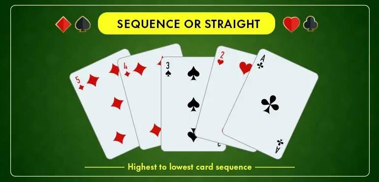 Teen Patti Master Card Sequence - Sequence & Staright